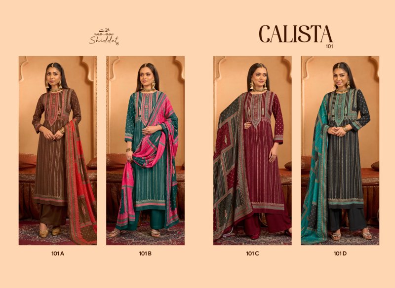 Calista 101 By Shiddat Viscose Pashmina Dress Material 